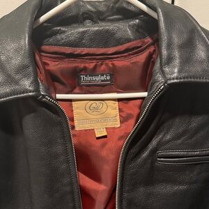 George Brown Leather Black Bomber Jacket